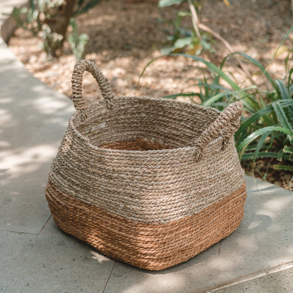Storage Basket | Laundry Basket | Plant Basket MAJALENGKA (natural) made from Banana Fibre & Seagrass (3 sizes) - CozyVibe.eu